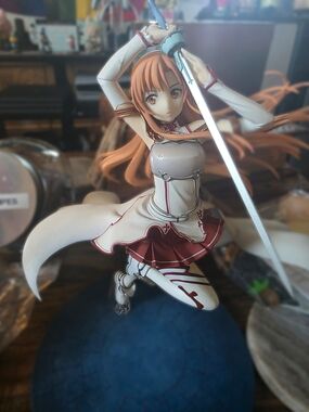 ( Authentic) Asuna Sword Art Online PVC Figure - White & Red Outfit. From Japan.